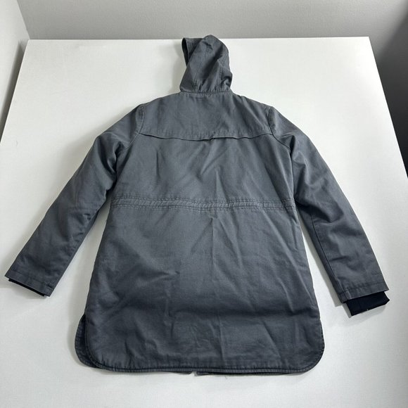 Express Men's Pea Coat Outer Jacket with Hoodie Size Small Gray Utility  - Picture 2 of 12